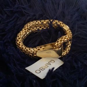 Statement Garbo Fashion Bracelet Gold Colour NWT